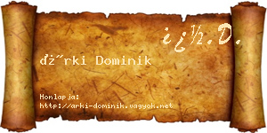Árki Dominik névjegykártya