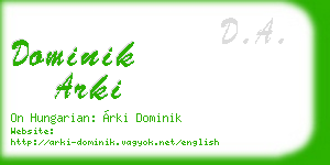 dominik arki business card